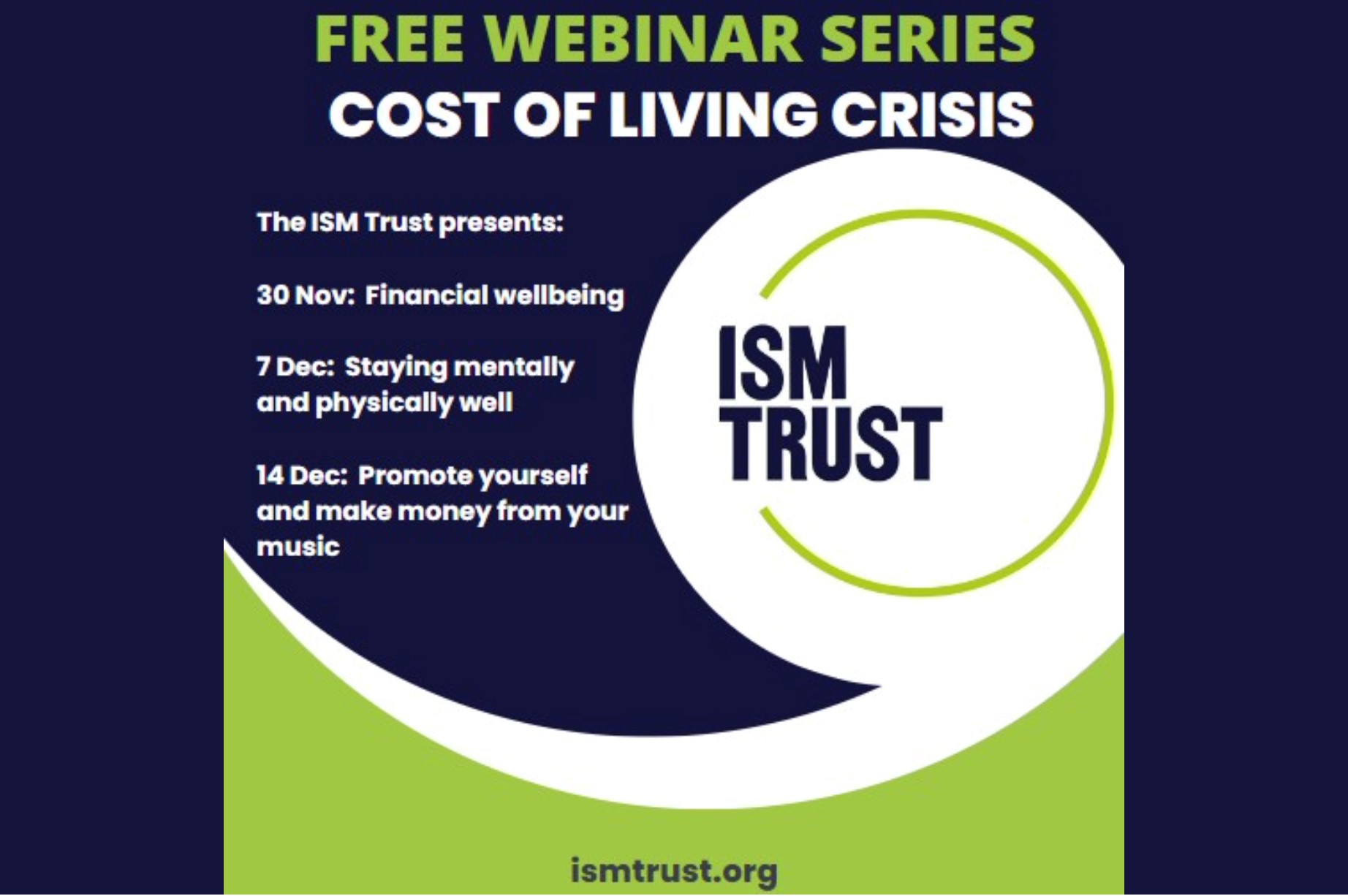ISM Trust to host series of free webinars to help musicians with cost of living crisis